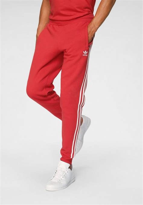 adidas jogginghose 3 streifen rot|Essentials 3.